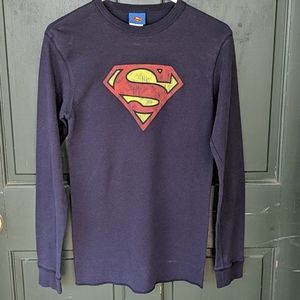 Long Sleeve Thermal Superman Shirt